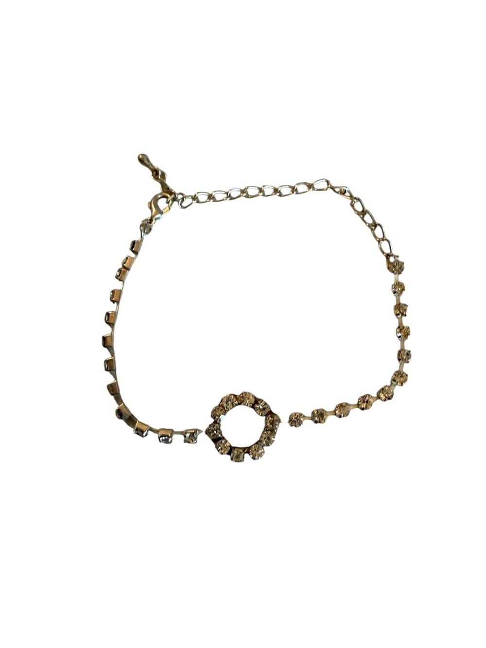 Women Silver Crystal Circle Bracelet